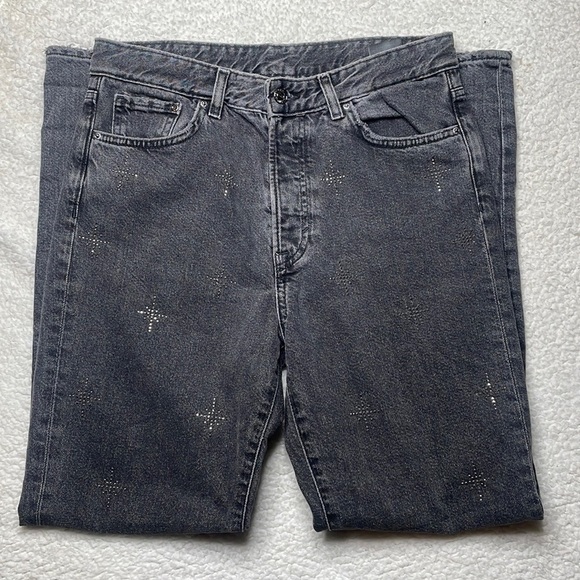 H & M Vintage fit, high waisted & Denim Sparkly Stars Size 28 - Picture 3 of 9